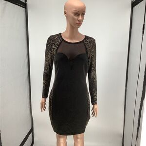 Elegant Black and Gold Women's Dress